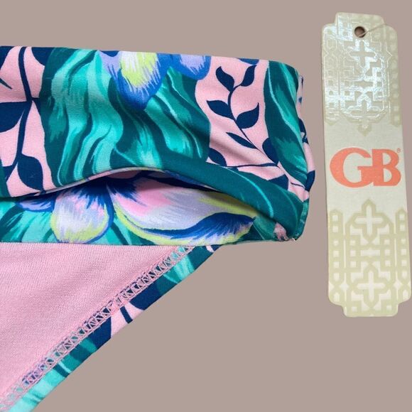 NWT GB Pink and Green Tropical Bikini Bottom - Picture 5 of 8